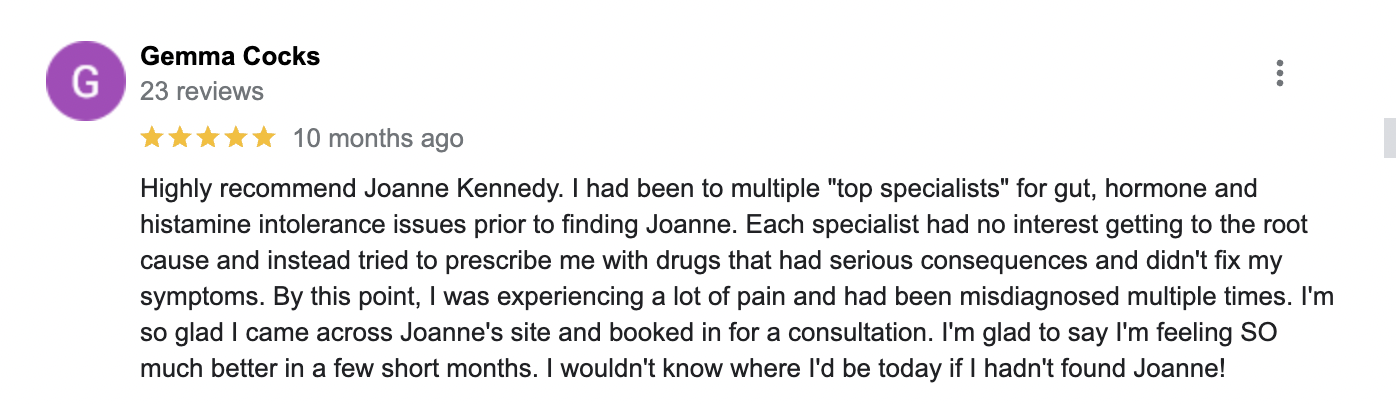 Testimonial from Gemma Cocks